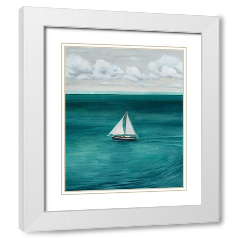 Mediterranean Sails II White Modern Wood Framed Art Print with Double Matting by Popp, Grace