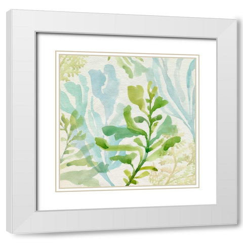 Seaweed Scramble II White Modern Wood Framed Art Print with Double Matting by Barnes, Victoria