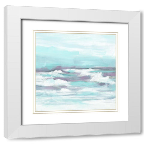 Lavender Waves II White Modern Wood Framed Art Print with Double Matting by Vess, June Erica