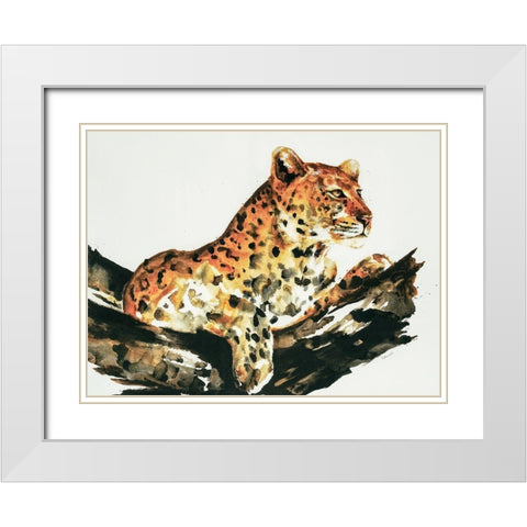 Safari Series I White Modern Wood Framed Art Print with Double Matting by Schicker, Joshua