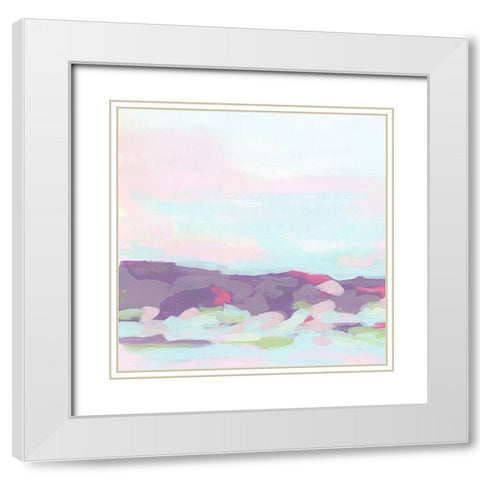 Rose Quartz Shore II White Modern Wood Framed Art Print with Double Matting by Vess, June Erica