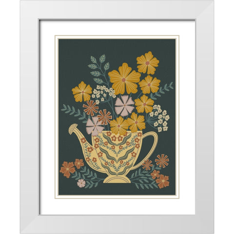 Folk Art Fun II White Modern Wood Framed Art Print with Double Matting by Moore, Regina