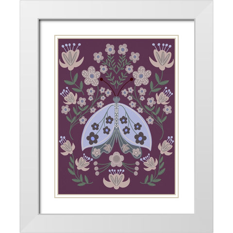 Folk Art Fun III White Modern Wood Framed Art Print with Double Matting by Moore, Regina