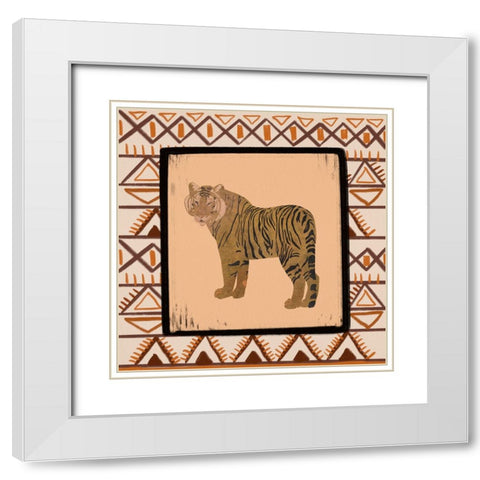 Safari Animal III White Modern Wood Framed Art Print with Double Matting by Moore, Regina
