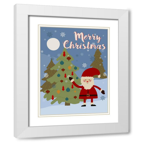 Winer Santa I White Modern Wood Framed Art Print with Double Matting by Moore, Regina