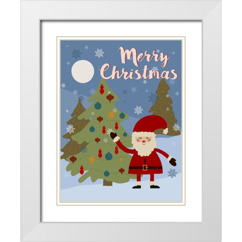 Winer Santa I White Modern Wood Framed Art Print with Double Matting by Moore, Regina