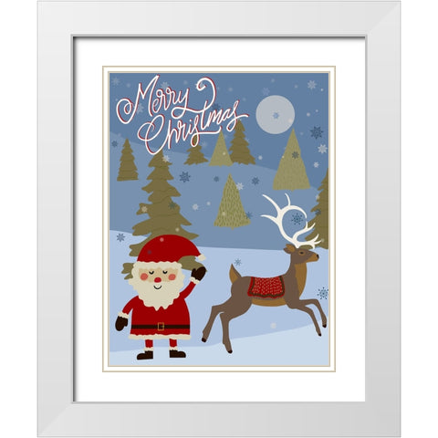 Winer Santa II White Modern Wood Framed Art Print with Double Matting by Moore, Regina