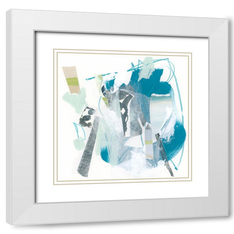 Sea Mirror III White Modern Wood Framed Art Print with Double Matting by Vess, June Erica