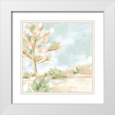 Blush Arbor I White Modern Wood Framed Art Print with Double Matting by Vess, June Erica