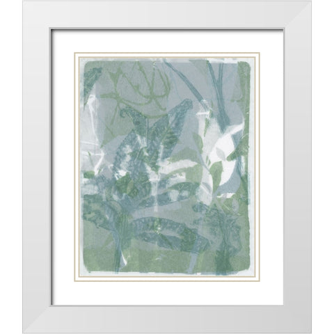 Subtle Sage Flora II White Modern Wood Framed Art Print with Double Matting by Barnes, Victoria