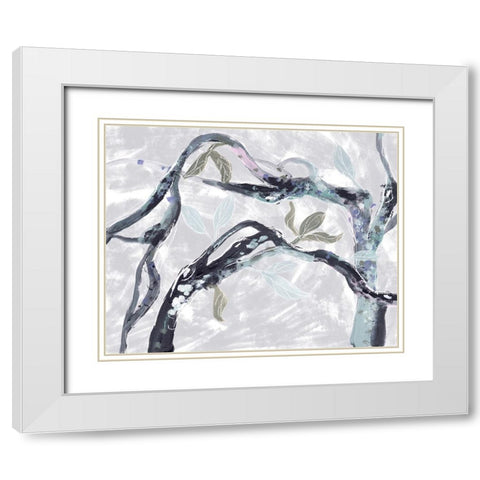 Snowy Branches I White Modern Wood Framed Art Print with Double Matting by Wang, Melissa