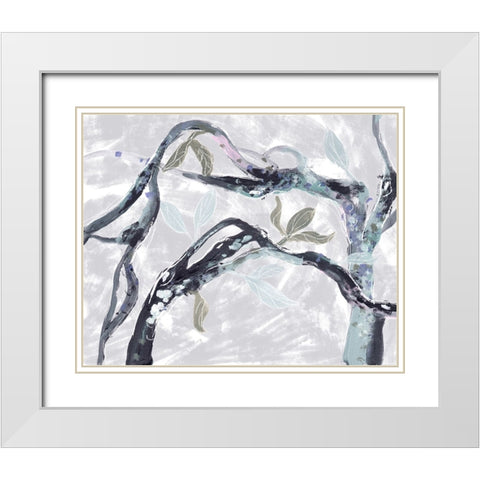 Snowy Branches I White Modern Wood Framed Art Print with Double Matting by Wang, Melissa