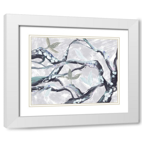 Snowy Branches III White Modern Wood Framed Art Print with Double Matting by Wang, Melissa