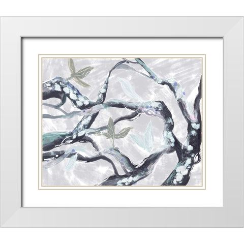 Snowy Branches III White Modern Wood Framed Art Print with Double Matting by Wang, Melissa