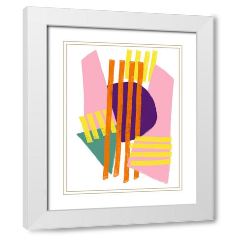 Color Plan IV White Modern Wood Framed Art Print with Double Matting by Vess, June Erica