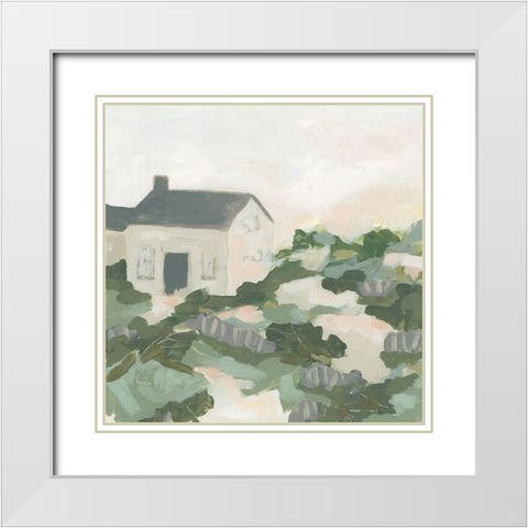 Cottage Hill I White Modern Wood Framed Art Print with Double Matting by Vess, June Erica