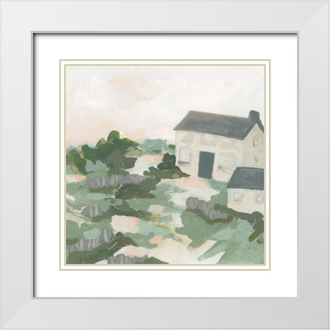 Cottage Hill II White Modern Wood Framed Art Print with Double Matting by Vess, June Erica