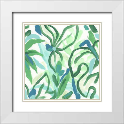 Jungle Melody I White Modern Wood Framed Art Print with Double Matting by Vess, June Erica