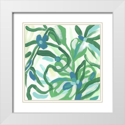 Jungle Melody II White Modern Wood Framed Art Print with Double Matting by Vess, June Erica