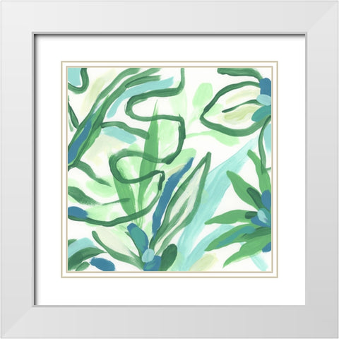 Jungle Melody III White Modern Wood Framed Art Print with Double Matting by Vess, June Erica