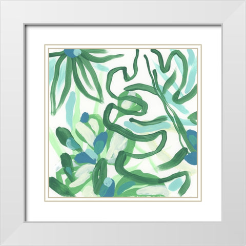 Jungle Melody IV White Modern Wood Framed Art Print with Double Matting by Vess, June Erica