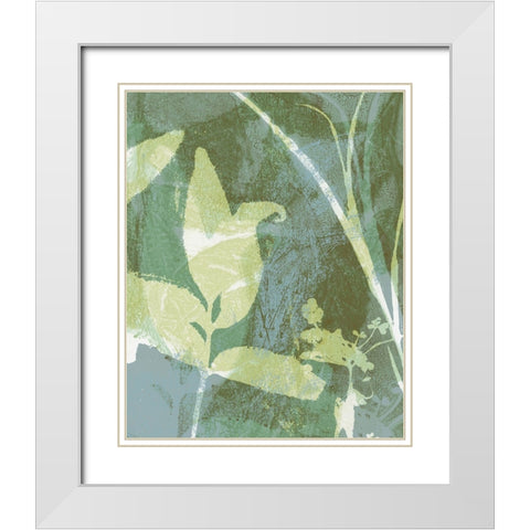 Serene Botany II White Modern Wood Framed Art Print with Double Matting by Barnes, Victoria