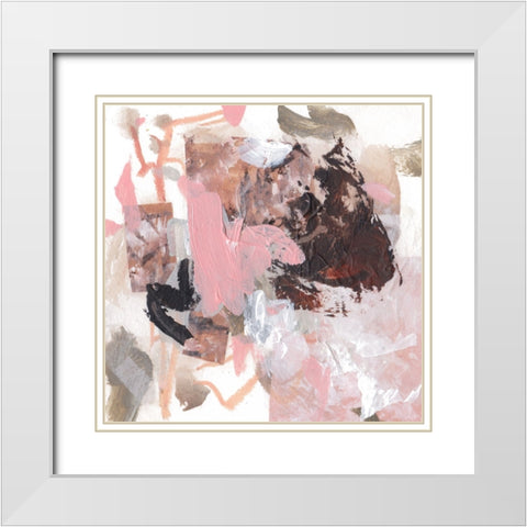 Pebble Rouge II White Modern Wood Framed Art Print with Double Matting by Wang, Melissa