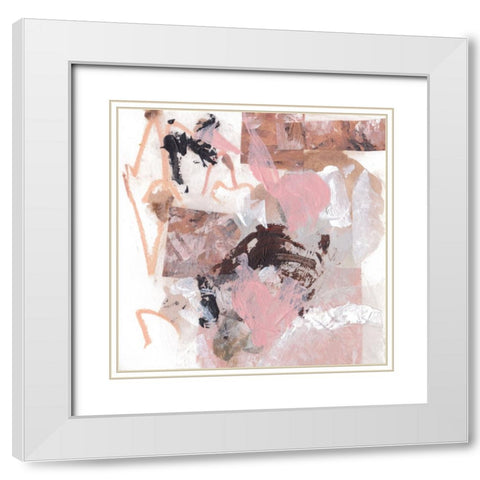 Pebble Rouge III White Modern Wood Framed Art Print with Double Matting by Wang, Melissa