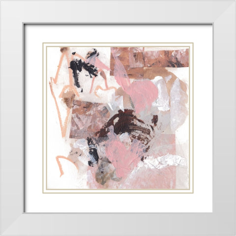 Pebble Rouge III White Modern Wood Framed Art Print with Double Matting by Wang, Melissa