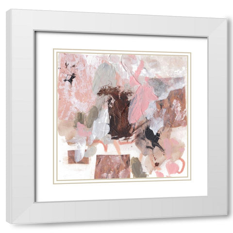 Pebble Rouge IV White Modern Wood Framed Art Print with Double Matting by Wang, Melissa