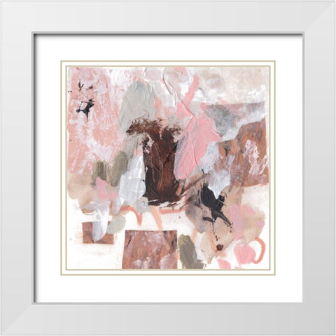 Pebble Rouge IV White Modern Wood Framed Art Print with Double Matting by Wang, Melissa