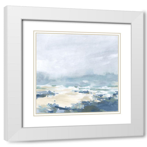 Seaspray Surf I White Modern Wood Framed Art Print with Double Matting by Vess, June Erica