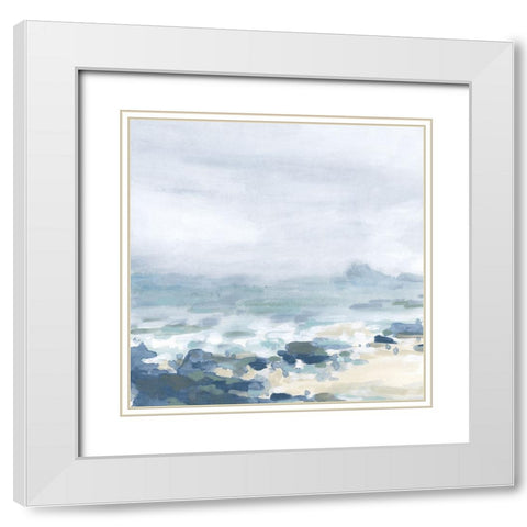 Seaspray Surf II White Modern Wood Framed Art Print with Double Matting by Vess, June Erica