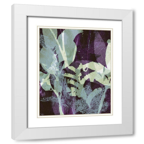 Frond Fresco I White Modern Wood Framed Art Print with Double Matting by Barnes, Victoria