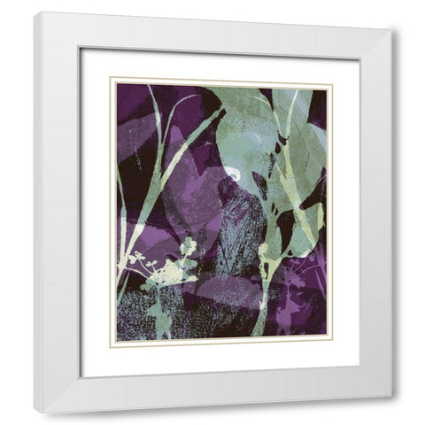 Frond Fresco II White Modern Wood Framed Art Print with Double Matting by Barnes, Victoria