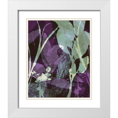 Frond Fresco II White Modern Wood Framed Art Print with Double Matting by Barnes, Victoria