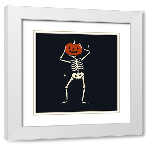 Skeleton Antics II White Modern Wood Framed Art Print with Double Matting by Barnes, Victoria