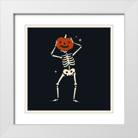 Skeleton Antics II White Modern Wood Framed Art Print with Double Matting by Barnes, Victoria