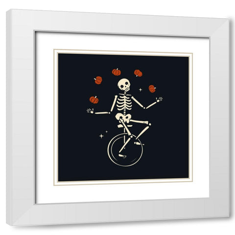 Skeleton Antics IV White Modern Wood Framed Art Print with Double Matting by Barnes, Victoria