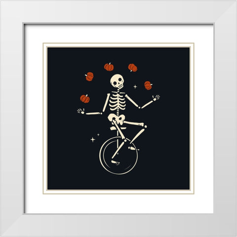 Skeleton Antics IV White Modern Wood Framed Art Print with Double Matting by Barnes, Victoria