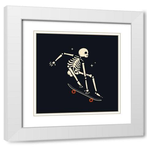 Skeleton Antics V White Modern Wood Framed Art Print with Double Matting by Barnes, Victoria
