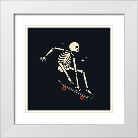 Skeleton Antics V White Modern Wood Framed Art Print with Double Matting by Barnes, Victoria