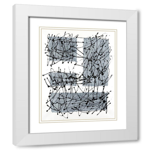 Paynes Blocks I White Modern Wood Framed Art Print with Double Matting by Willett, Michael