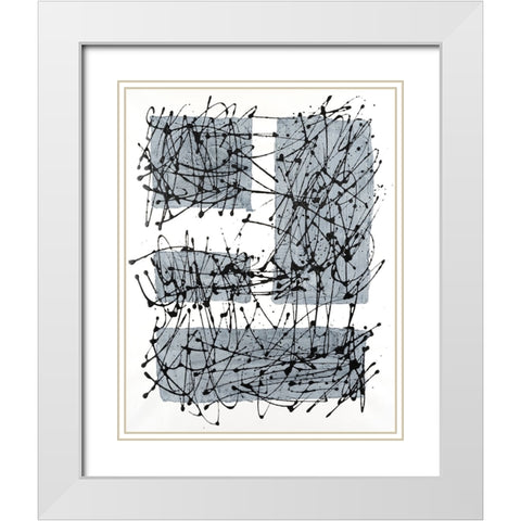 Paynes Blocks I White Modern Wood Framed Art Print with Double Matting by Willett, Michael