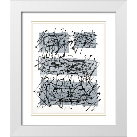 Paynes Blocks II White Modern Wood Framed Art Print with Double Matting by Willett, Michael
