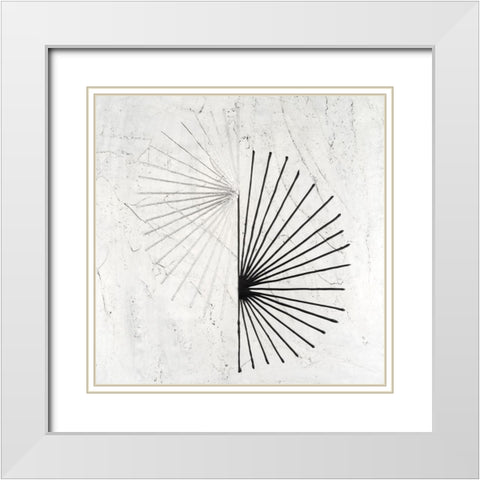 Offset Sunburst I White Modern Wood Framed Art Print with Double Matting by Willett, Michael