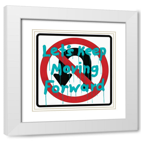Graffiti Sign III White Modern Wood Framed Art Print with Double Matting by Saunders, Alonzo