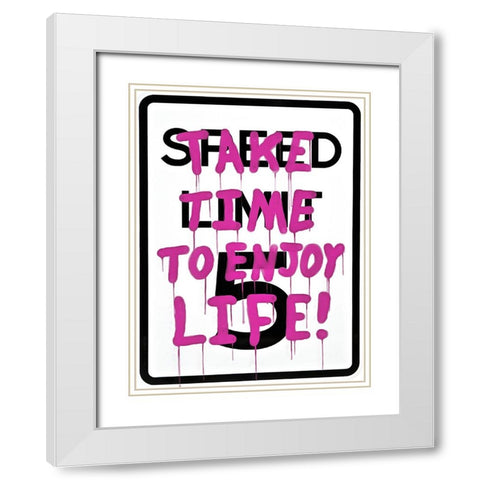 Graffiti Sign IV White Modern Wood Framed Art Print with Double Matting by Saunders, Alonzo