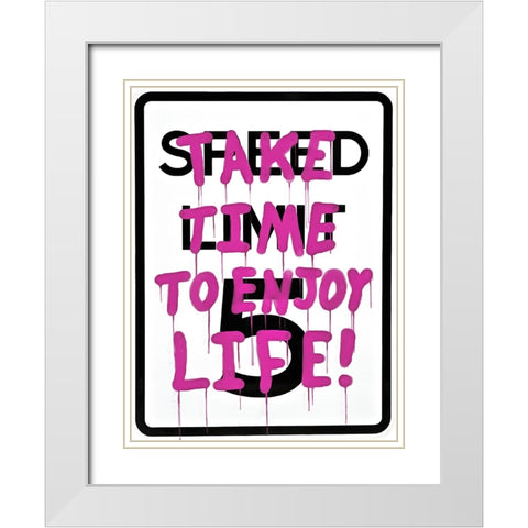 Graffiti Sign IV White Modern Wood Framed Art Print with Double Matting by Saunders, Alonzo