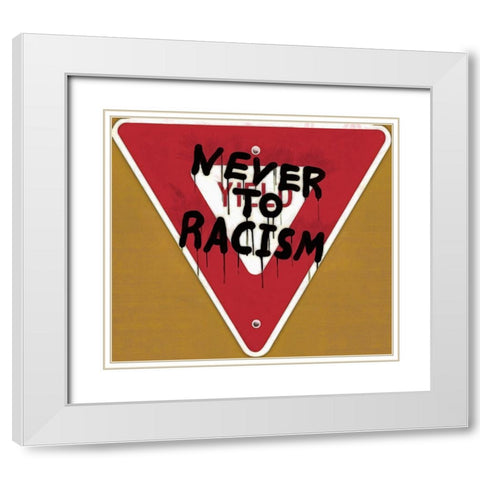 Graffiti Sign V White Modern Wood Framed Art Print with Double Matting by Saunders, Alonzo